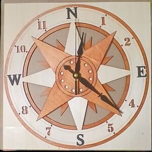Rustic Compass Wall Clock